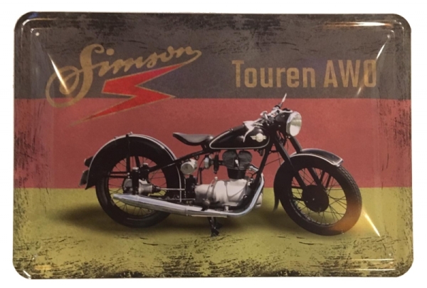 Blechschild - Simson AWO Touren - BS210 (161) Blechschild - Simson AWO Touren - BS210 (161)