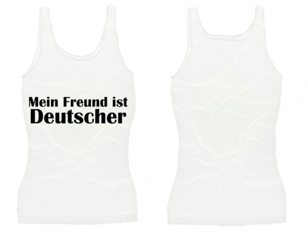 Frauen Top - Mein Freund ist Deutscher - weiss Frauen Top - Mein Freund ist Deutscher - weiss
