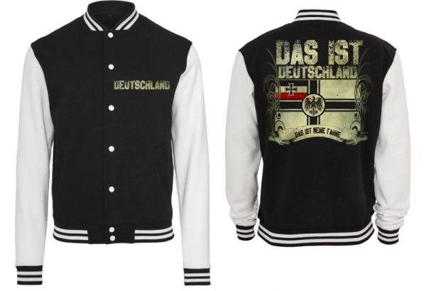 Frauen College Jacke - schwarz/weiß - Meine Fahne - Reichskriegsflagge Frauen College Jacke - schwarz/weiß - Meine Fahne - Reichskriegsflagge