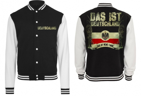 Frauen College Jacke - schwarz/weiß - Meine Fahne - Kolonialflagge Frauen College Jacke - schwarz/weiß - Meine Fahne - Kolonialflagge