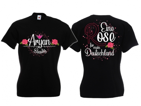 Frauen T-Shirt - Aryan Beauty - Eine Rose für mein Deutschland Frauen T-Shirt - Aryan Beauty - Eine Rose für mein Deutschland