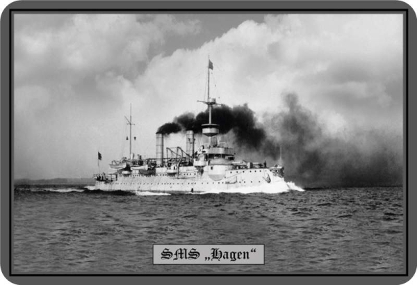 Blechschild - SMS Hagen - 111 (119) Blechschild - SMS Hagen - 111 (119)