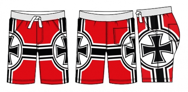 +++ANGEBOT+++ Premium Badehose - Eisernes Kreuz + GRATIS Flip Flops Sonnenbraun (Wert 19,90€)