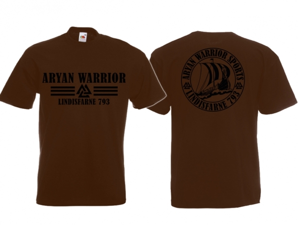 Frauen T-Shirt - Aryan Warrior - Lindisfarne 793 - Motiv 2 - Braun Frauen T-Shirt - Aryan Warrior - Lindisfarne 793 - Motiv 2 - Braun