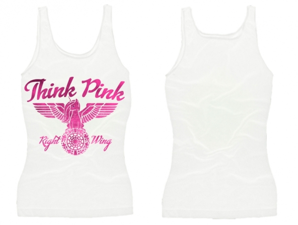 Frauen Top - Think Pink - Right Wing - weiß Frauen Top - Think Pink - Right Wing - weiß