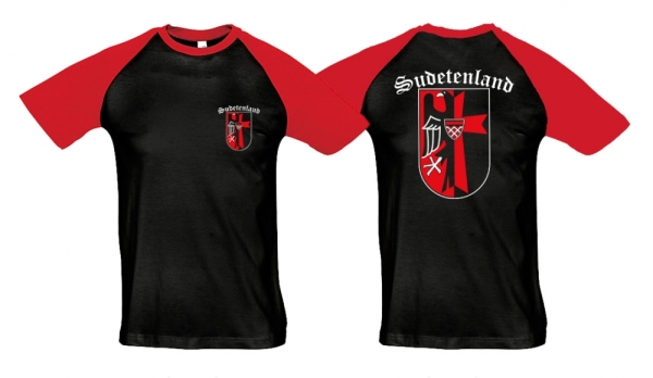 Raglan T-Shirt - Sudetenland - schwarz/rot Raglan T-Shirt - Sudetenland - schwarz/rot