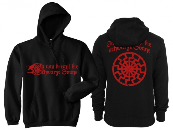 Kapuzenpullover - In uns brennt die Schwarze Sonne - schwarz/rot Kapuzenpullover - In uns brennt die Schwarze Sonne - schwarz/rot