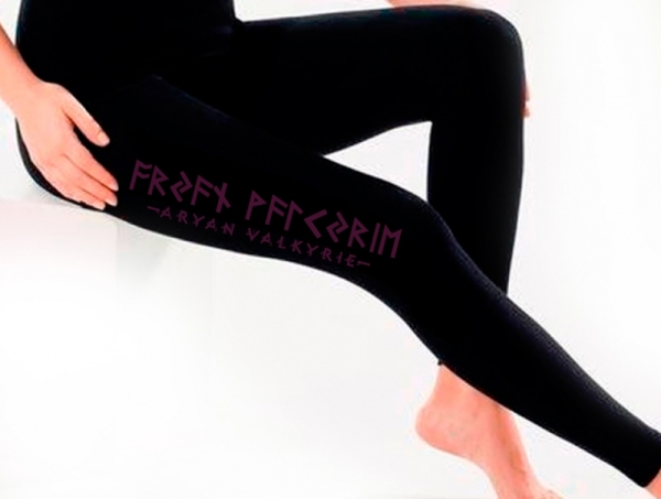 Frauen - Leggings - Aryan Valkyrie - Vegvisir - schwarz/lila - Motiv 2 Frauen - Leggings - Aryan Valkyrie - Vegvisir - schwarz/lila - Motiv 2