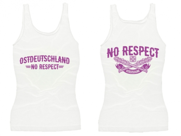 Frauen Top - Ostdeutschland - No Respect - weiß/lila - Motiv 1 Frauen Top - Ostdeutschland - No Respect - weiß/lila - Motiv 1