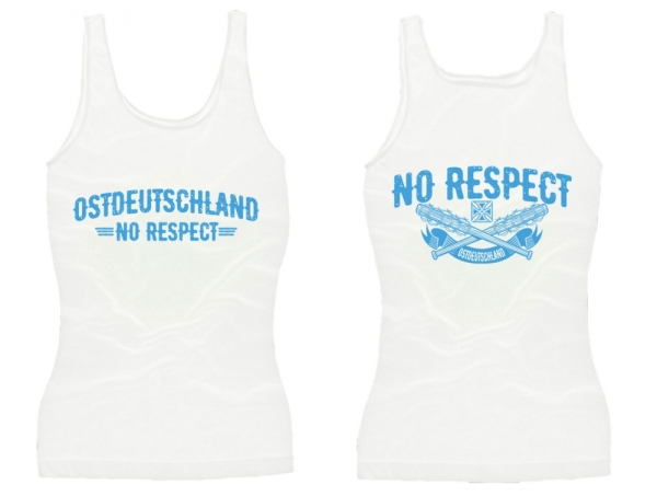 Frauen Top - Ostdeutschland - No Respect - weiß/blau Frauen Top - Ostdeutschland - No Respect - weiß/blau