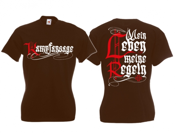 Frauen T-Shirt - Kampfansage - braun Frauen T-Shirt - Kampfansage - braun