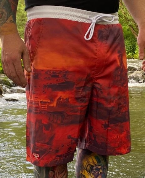 +++ANGEBOT+++Premium Badehose - Sommeroffensive - Panzer vor + GRATIS Flip Flops Sonnenbraun (Wert 19,90€)