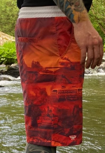 +++ANGEBOT+++Premium Badehose - Sommeroffensive - Panzer vor + GRATIS Flip Flops Sonnenbraun (Wert 19,90€)