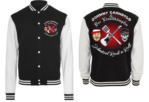 Frauen College Jacke - Johnny Zahngold - Schnitzel Rock n Roll Frauen College Jacke - Johnny Zahngold - Schnitzel Rock n Roll