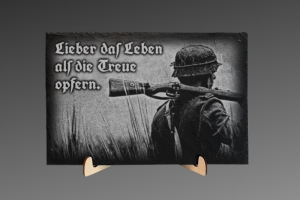 Schieferplatte - Lieber das Leben als die Treue opfern - XXL Format Schieferplatte - Lieber das Leben als die Treue opfern - XXL Format