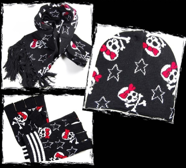 Schal Set - Cute Skull