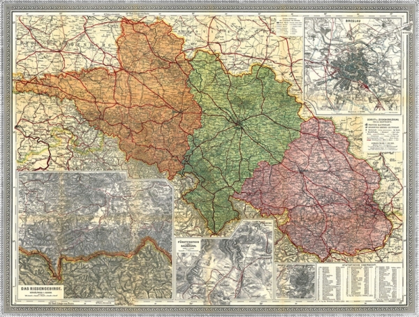 Bildwandkarte - Provinz Schlesien 1910 - Landkarte Bildwandkarte - Provinz Schlesien 1910 - Landkarte