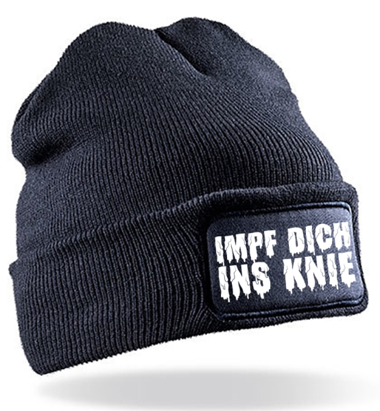 Mütze - BD - Impf dich ins Knie - navy/weiß