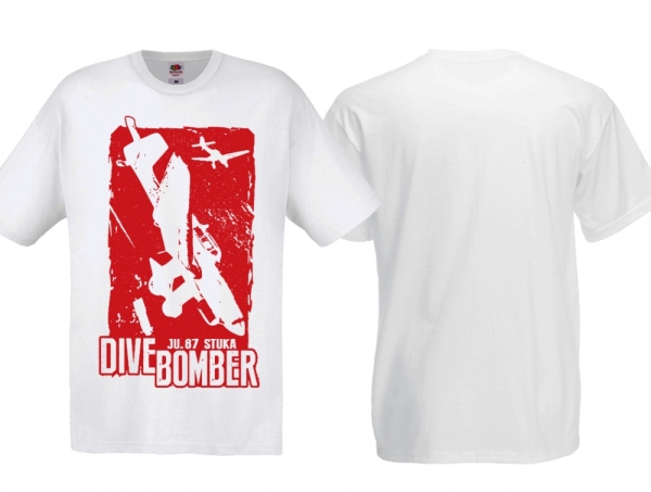 T-Hemd - Dive Bomber - Ju 87 Stuka - weiss/rot T-Hemd - Dive Bomber - Ju 87 Stuka - weiss/rot