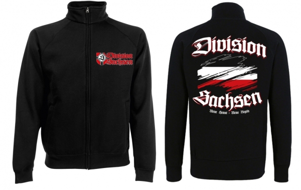 Stehkragen-Jacke - Division Sachsen - Motiv 2 - schwarz Stehkragen-Jacke - Division Sachsen - Motiv 2 - schwarz