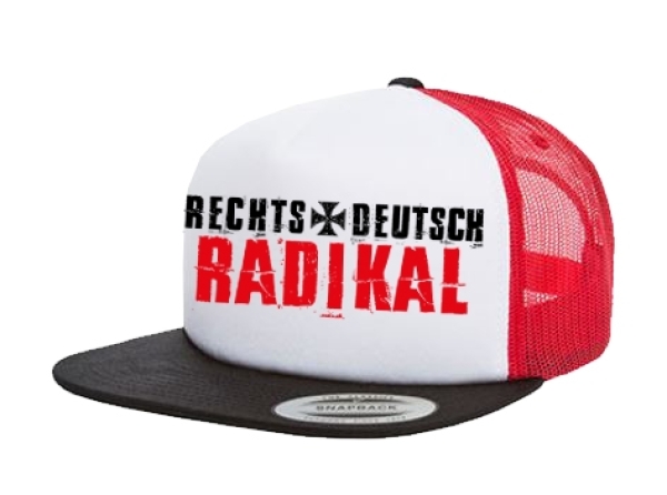 Cap Rechts - Deutsch - Radikal - 3-Tone - schwarz/weiß/rot - Trucker Cap Cap Rechts - Deutsch - Radikal - 3-Tone - schwarz/weiß/rot - Trucker Cap