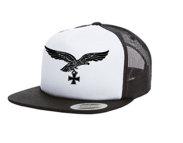 Cap Reichsadler Luftwaffe - 3-Tone - schwarz - Trucker Cap