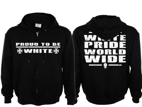 Frauen Kapuzenjacke - Proud to be White - schwarz/weiß Frauen Kapuzenjacke - Proud to be White - schwarz/weiß
