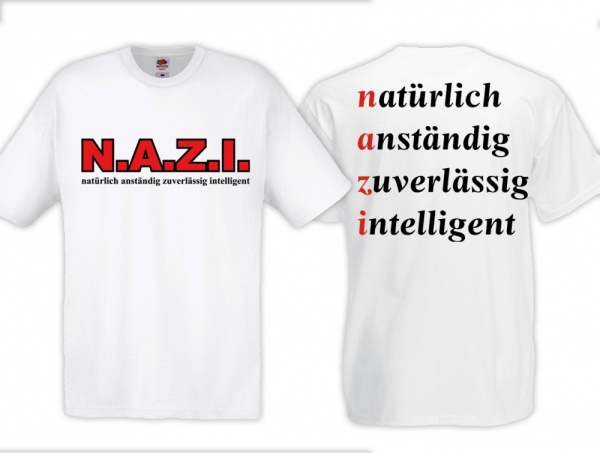 T-Hemd - N.A.Z.I. - Motiv 1 - weiß T-Hemd - N.A.Z.I. - Motiv 1 - weiß