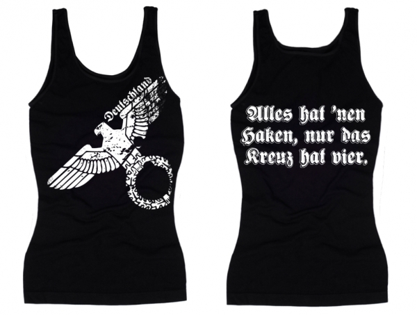 Frauen Top - Alles hat nen Haken, nur das Kreuz hat vier Frauen Top - Alles hat nen Haken, nur das Kreuz hat vier