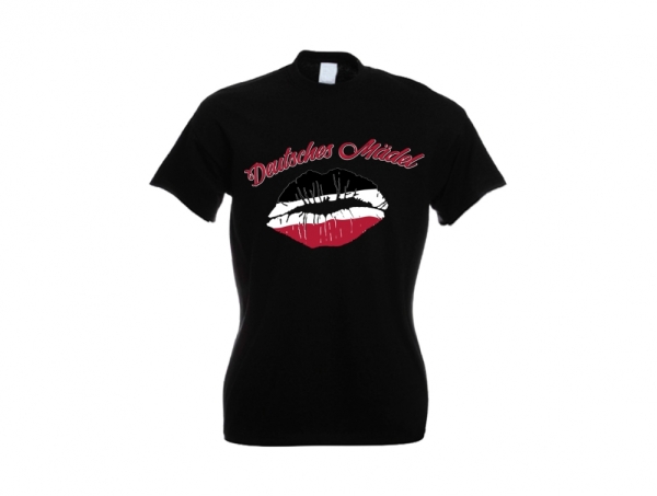 Frauen T-Shirt - Knutschmund - Deutsches Mädel - schwarz Frauen T-Shirt - Knutschmund - Deutsches Mädel - schwarz