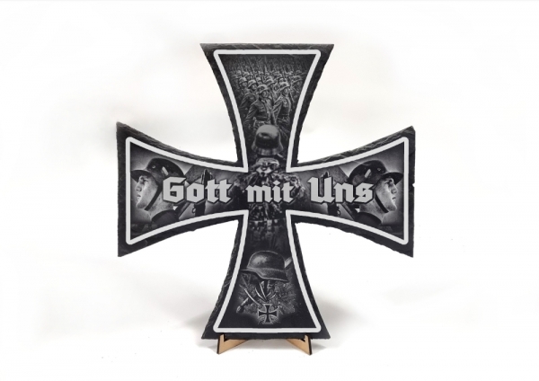 Schieferplatte - Eisernes Kreuz - Gott mit uns