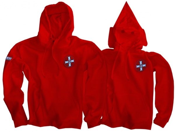 Premium Kapuzenpullover KKK mit Maskefunktion - rot Premium Kapuzenpullover KKK mit Maskefunktion - rot