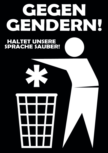 Gegen Gendern - Haltet unsere Umwelt sauber! - Aufkleber Paket 100 Stück Gegen Gendern - Haltet unsere Umwelt sauber! - Aufkleber Paket 100 Stück