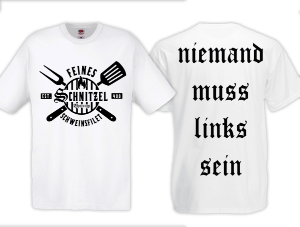 T-Hemd - Feines Schnitzel Schweinsfilet - weiß/schwarz T-Hemd - Feines Schnitzel Schweinsfilet - weiß/schwarz
