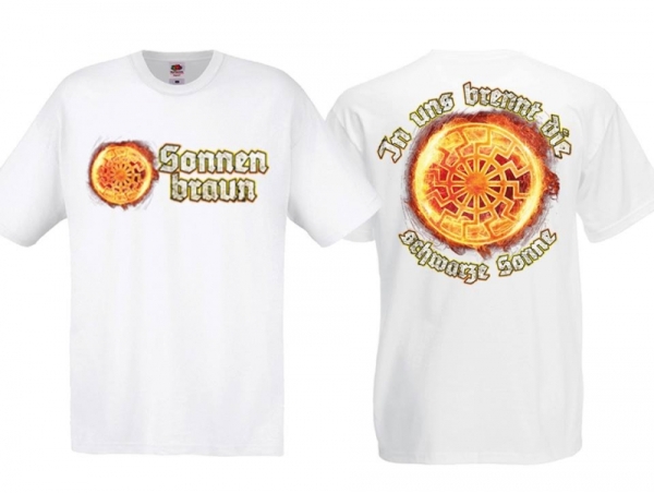 Frauen T-Shirt - Sonnenbraun - weiß Frauen T-Shirt - Sonnenbraun - weiß