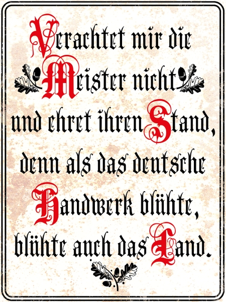 Blechschild - 20x30cm - Deutscher Handwerker Blechschild - 20x30cm - Deutscher Handwerker