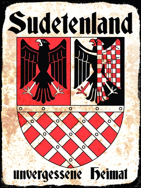 Holzschild - 30x40cm - Sudetenland - Unvergessene Heimat