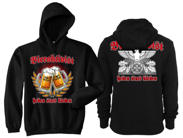 Frauen - Kapuzenpullover - Bieraktivist - heben statt kleben - Motiv 2 - schwarz Frauen - Kapuzenpullover - Bieraktivist - heben statt kleben - Motiv 2 - schwarz