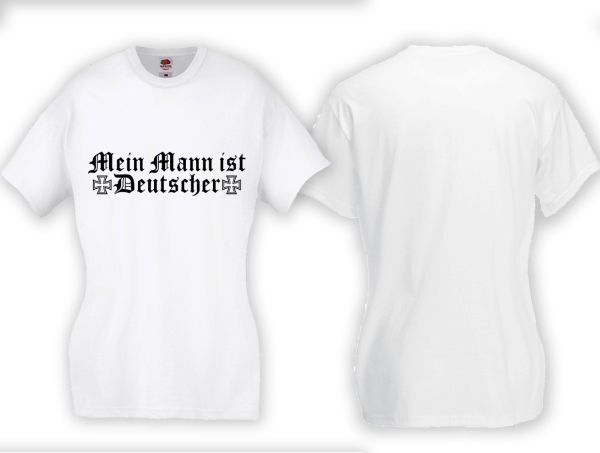 Frauen T-Shirt - Mein Mann ist Deutscher - weiß Frauen T-Shirt - Mein Mann ist Deutscher - weiß