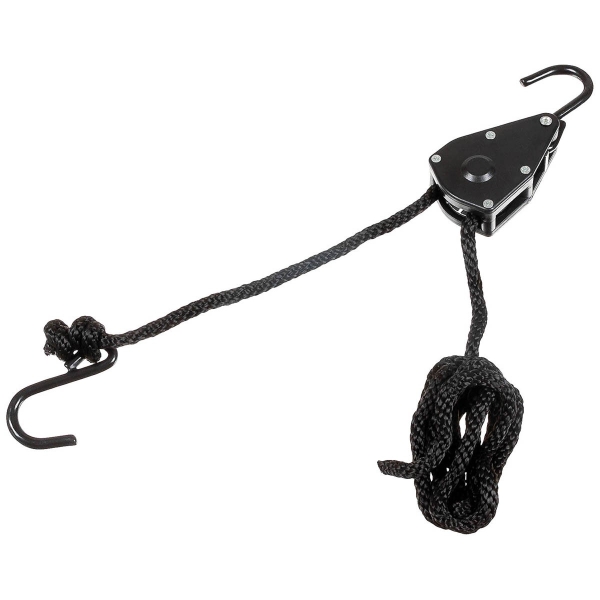Spannseil - 9 mm - 2 Meter - mit Ratschensicherung - schwarz Spannseil - 9 mm - 2 Meter - mit Ratschensicherung - schwarz