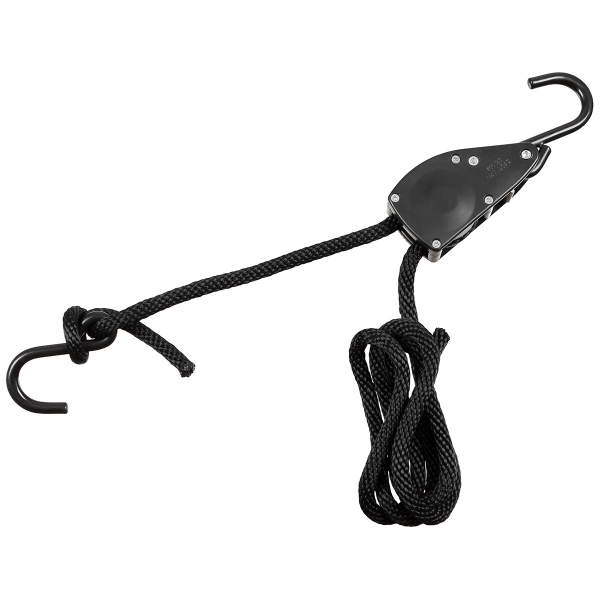Spannseil - 11 mm - 2 Meter - mit Ratschensicherung - schwarz Spannseil - 11 mm - 2 Meter - mit Ratschensicherung - schwarz