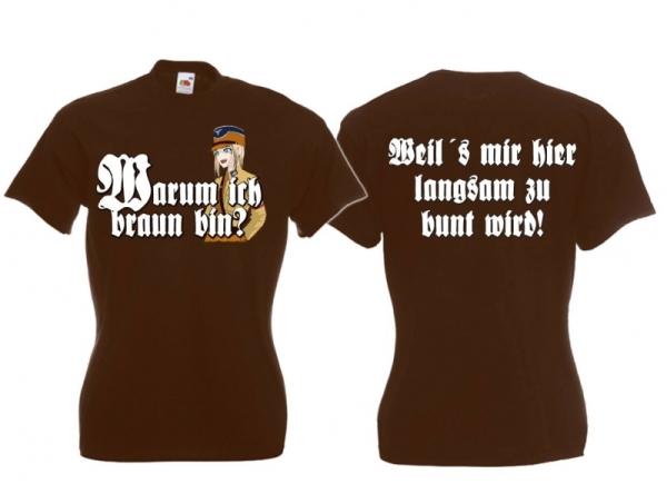 Frauen T-Shirt - Warum ich braun bin? 3 - braun Frauen T-Shirt - Warum ich braun bin? 3 - braun