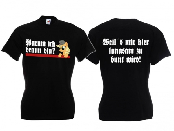 Frauen T-Shirt - Warum ich braun bin? 2 - schwarz Frauen T-Shirt - Warum ich braun bin? 2 - schwarz