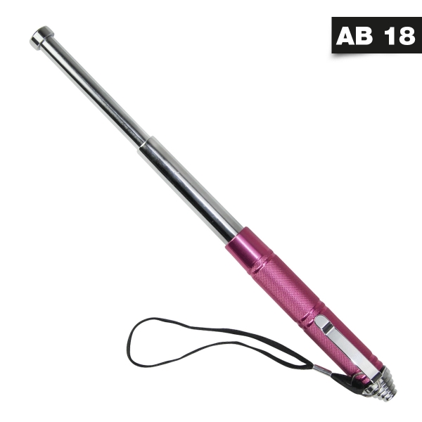 Mini Teleskop Abwehrstock - 12 Zoll - Mit Clip + Handschlaufe - pink Mini Teleskop Abwehrstock - 12 Zoll - Mit Clip + Handschlaufe - pink