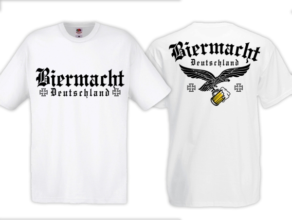 T-Hemd - Biermacht - Deutschland - weiß - Männertag T-Hemd - Biermacht - Deutschland - weiß - Männertag