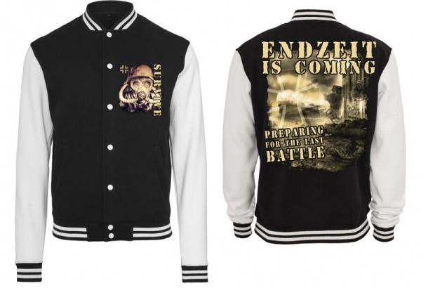 Frauen College Jacke - schwarz/weiß - Überlebe Frauen College Jacke - schwarz/weiß - Überlebe