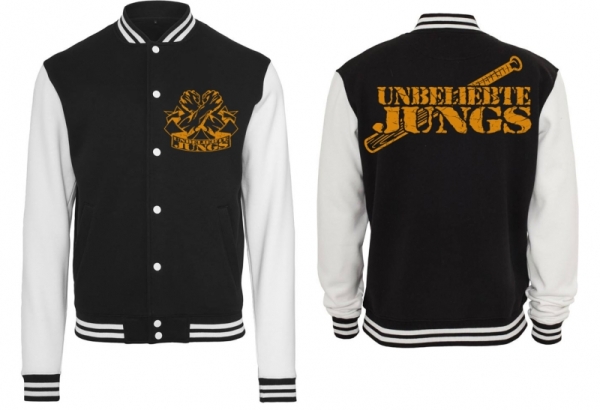 Frauen College Jacke - schwarz/weiß - Unbeliebte Jungs - Motiv 1 Frauen College Jacke - schwarz/weiß - Unbeliebte Jungs - Motiv 1
