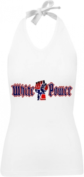 Frauen Neckholder Top - White Power - Dog Face - Südstaaten - weiß Frauen Neckholder Top - White Power - Dog Face - Südstaaten - weiß
