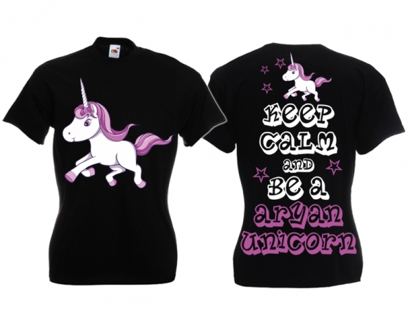 Frauen T-Shirt - Aryan Unicorn - Motiv2 - schwarz Frauen T-Shirt - Aryan Unicorn - Motiv2 - schwarz