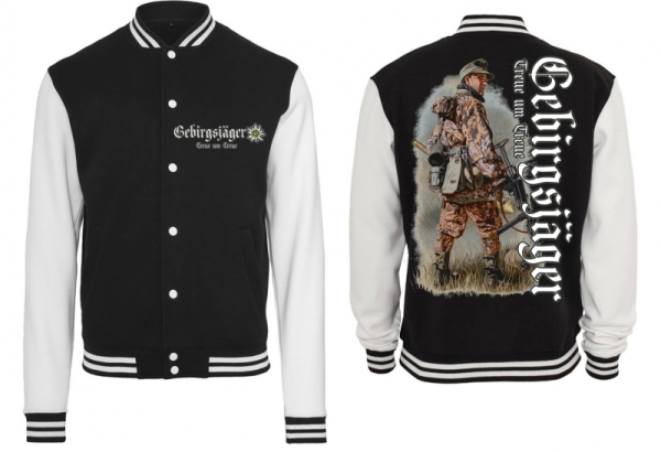 Frauen College Jacke - schwarz/weiß - Gebirgsjäger Frauen College Jacke - schwarz/weiß - Gebirgsjäger